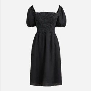 J. Crew Puff-sleeve smocked linen mini dress (plus)